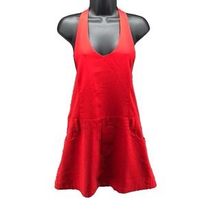 Lioness Halterneck Utility Mini Dress Womens Small Red Beach Party Going Out